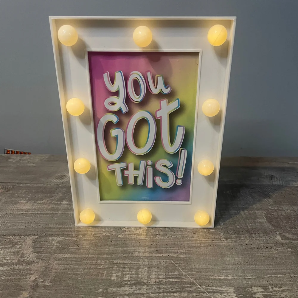 White LED Light Box featuring a motivational marquee Light Up 5x7 Picture Frame